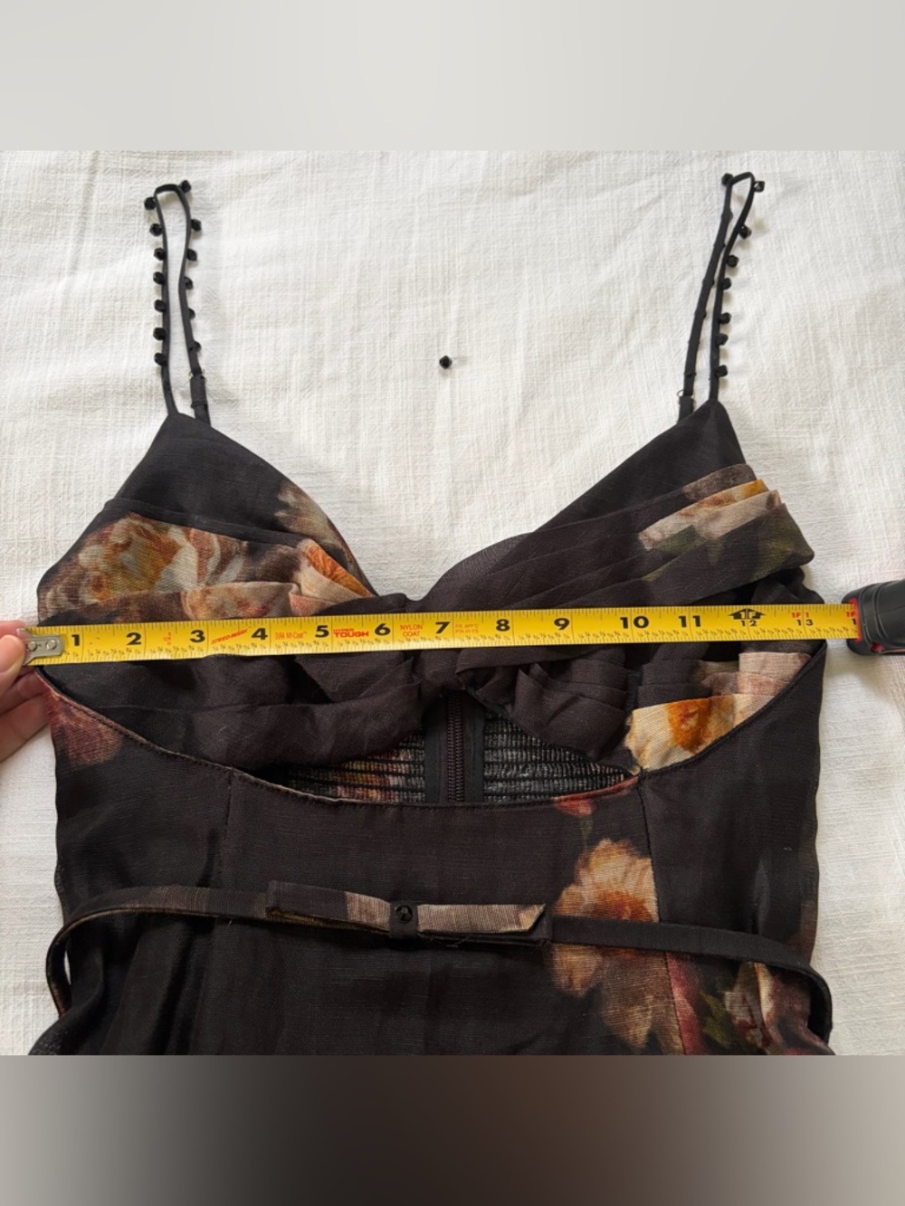 Zimmermann Black Floral Twist Front Midi Dress *see flaws - Picture 12 of 12